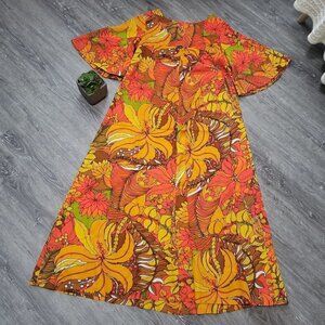 Honolulu Originals Vintage Floral Hawaiian Dress M